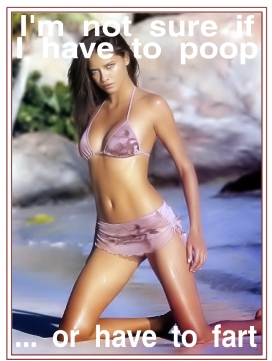 Poop or fart in a bikini
