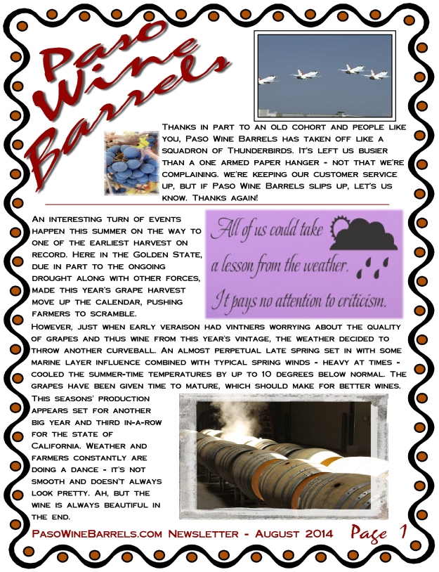 July 2014 Newsletter page 1