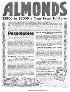 Almond Ad 1919 - Paso Robles